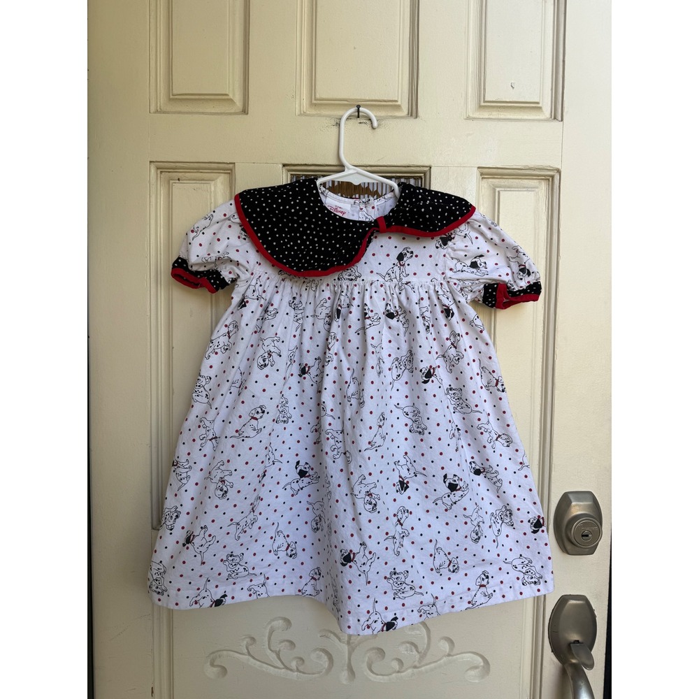 Vintage Disney Store 101 Dalmatians Polka Dot Dress Girls Size 5 Made in USA 90s